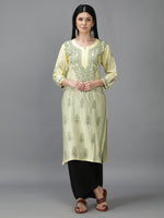 Load image into Gallery viewer, Seva Chikan Hand Embroidered Chanderi Chikankari Kurta