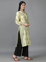 Load image into Gallery viewer, Seva Chikan Hand Embroidered Chanderi Chikankari Kurta