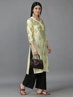 Load image into Gallery viewer, Seva Chikan Hand Embroidered Chanderi Chikankari Kurta
