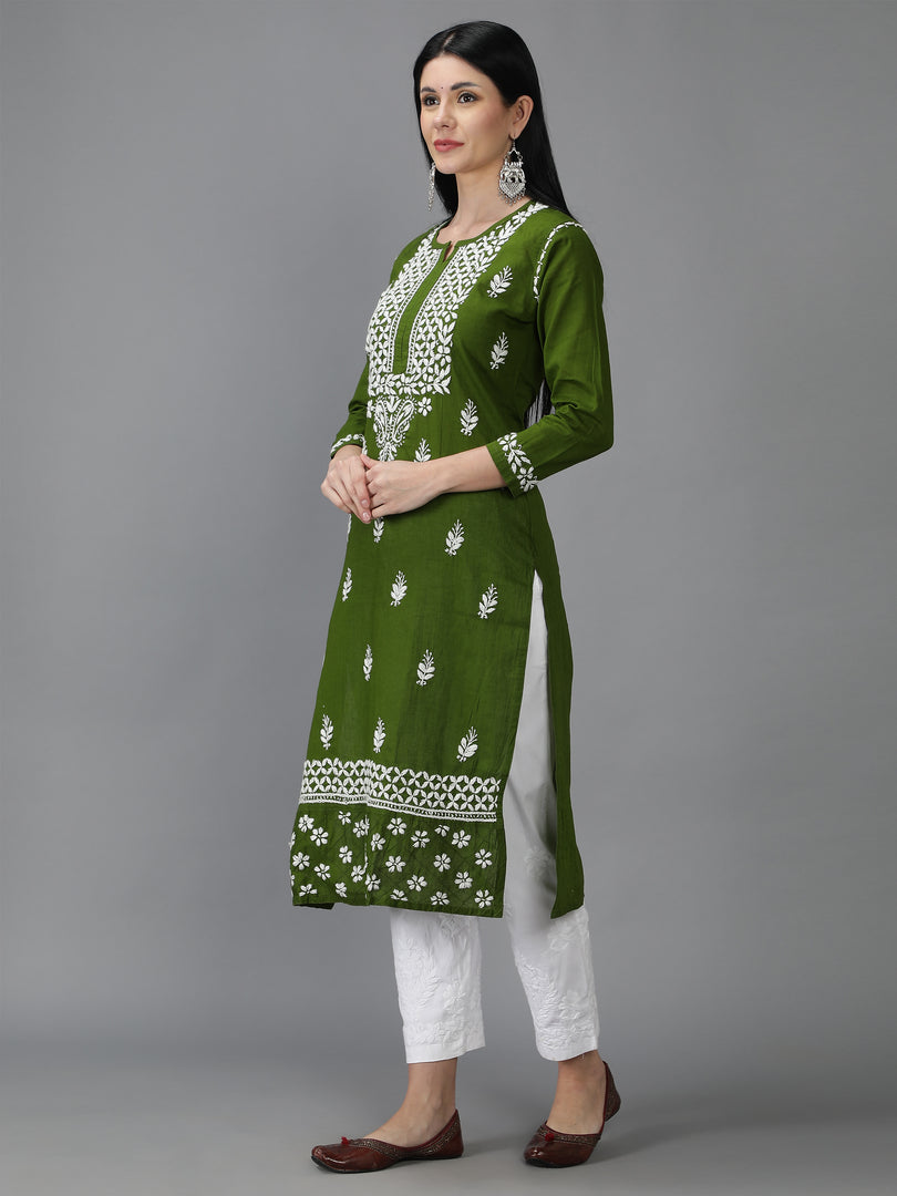 Seva Chikan Hand Embroidered Cotton Chikankari Kurta