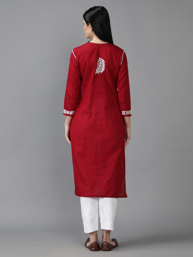 Seva Chikan Hand Embroidered Cotton Chikankari Kurta
