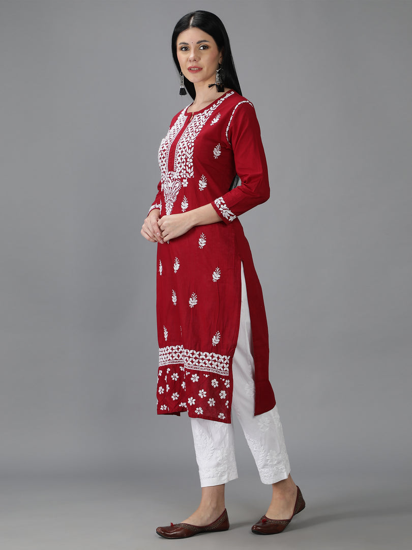 Seva Chikan Hand Embroidered Cotton Chikankari Kurta