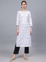 Load image into Gallery viewer, Seva Chikan Hand Embroidered Cotton Lucknowi Chikankari Kurta