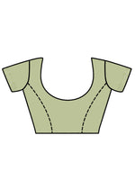 Load image into Gallery viewer, Seva Chikan Hand Embroidered Green Terivoil Cotton Lucknowi Chikankari Saree- SCL6054