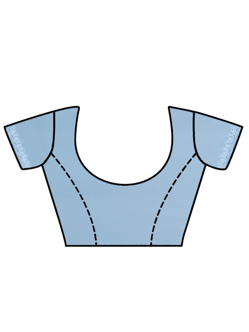 Seva Chikan Hand Embroidered Blue Georgette Lucknowi Chikankari Saree- SCL6052