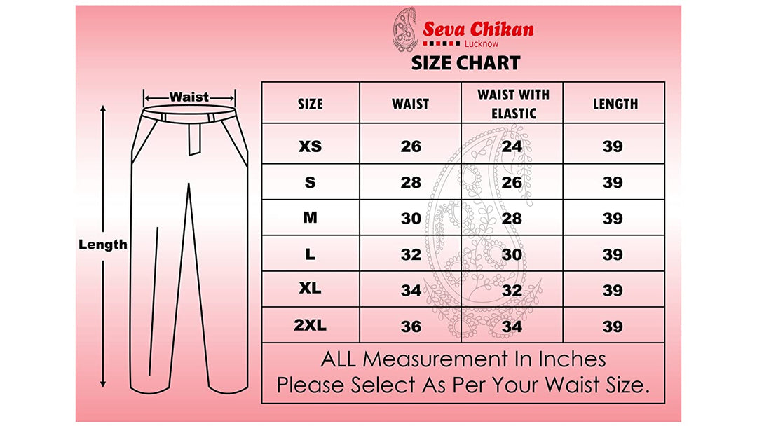 Seva Chikan Hand Embroidered White Cotton Lucknawi Chikankari Palazoo-SCL11005