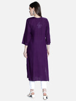 Load image into Gallery viewer, Seva Chikan Hand Embroidered Rayon Lucknowi Chikankari Kurta