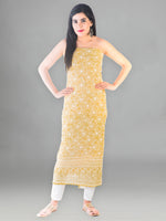 Load image into Gallery viewer, Seva Chikan Hand Embroidered Yellow Georgette Lucknowi Chikankari Unstitched Suit Piece-SCL1631

