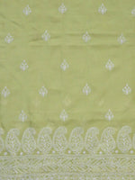 Load image into Gallery viewer, Seva Chikan Hand Embroidered Green Terivoil Cotton Lucknowi Chikankari Unstitched Suit Piece-SCL13029
