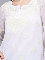 Load image into Gallery viewer, Seva Chikan Hand Embroidered Georgette Lucknowi Chikankari Top With Slip
