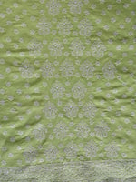 Load image into Gallery viewer, Seva Chikan Hand Embroidered Pista Green Cotton Lucknowi Chikankari Unstitched Suit Piece-SCL13097
