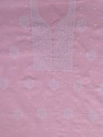 Load image into Gallery viewer, Seva Chikan Hand Embroidered Pink Cotton Lucknowi Chikankari Unstitched Suit Piece-SCL13100
