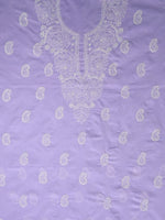 Load image into Gallery viewer, Seva Chikan Hand Embroidered Mauve Cotton Lucknowi Chikankari Unstitched Suit Piece-SCL13081
