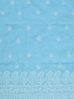 Load image into Gallery viewer, Seva Chikan Hand Embroidered Blue Terivoil Cotton Lucknowi Chikankari Unstitched Suit Piece-SCL13028
