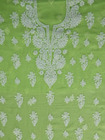 Load image into Gallery viewer, Seva Chikan Hand Embroidered Pista Green Georgette Lucknowi Chikankari Unstitched Suit Piece-SCL13127
