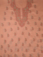 Load image into Gallery viewer, Seva Chikan Hand Embroidered Peach Cotton Lucknowi Chikankari Unstitched Suit Piece-SCL13106
