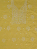 Load image into Gallery viewer, Seva Chikan Hand Embroidered Yellow Cotton Lucknowi Chikankari Unstitched Suit Piece-SCL13099
