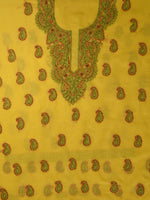 Load image into Gallery viewer, Seva Chikan Hand Embroidered Yellow Cotton Lucknowi Chikankari Unstitched Suit Piece-SCL13109
