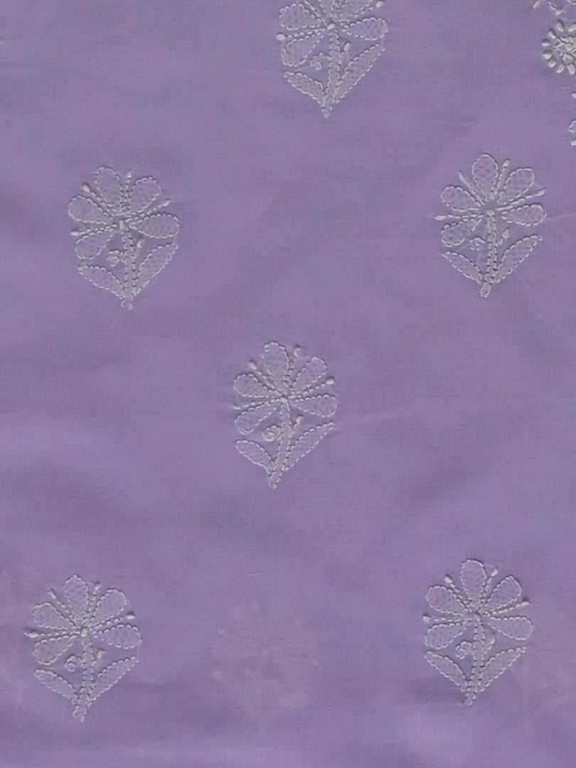 Seva Chikan Hand Embroidered Mauve Cotton Lucknowi Chikankari Unstitched Suit Piece-SCL13059