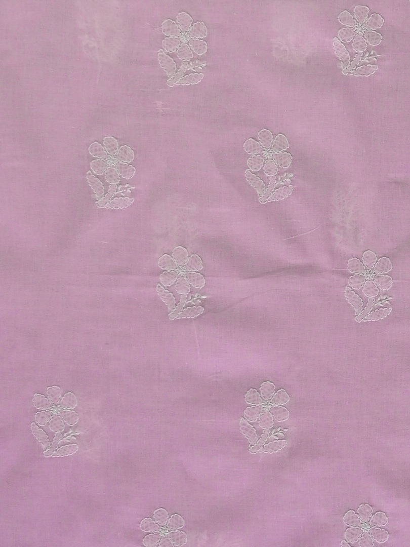 Seva Chikan Hand Embroidered Pink Cotton Lucknowi Chikankari Unstitched Suit Piece-SCL13060