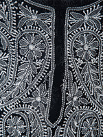 Load image into Gallery viewer, Seva Chikan Hand Embroidered Black Georgette Lucknowi Chikankari Unstitched Suit Piece-SCL1623
