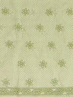 Load image into Gallery viewer, Seva Chikan Hand Embroidered Green Terivoil Cotton Lucknowi Chikankari Unstitched Suit Piece-SCL13001
