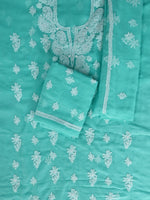 Load image into Gallery viewer, Seva Chikan Hand Embroidered Sea Green Georgette Lucknowi Chikankari Unstitched Suit Piece-SCL13128
