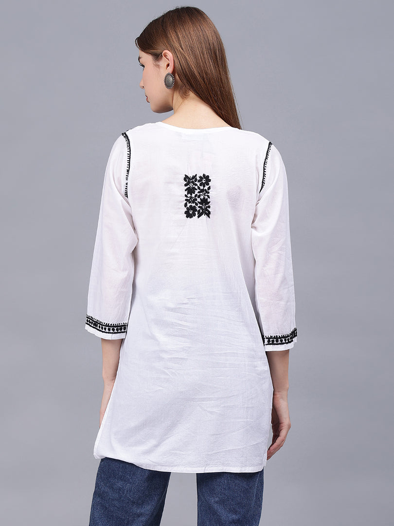 Seva Chikan Hand Embroidered Cotton Lucknowi Chikankari Top