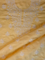 Load image into Gallery viewer, Seva Chikan Hand Embroidered Yellow Cotton Lucknowi Chikankari Unstitched Suit Piece-SCL13076
