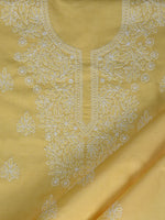 Load image into Gallery viewer, Seva Chikan Hand Embroidered Yellow Cotton Lucknowi Chikankari Unstitched Suit Piece-SCL13083
