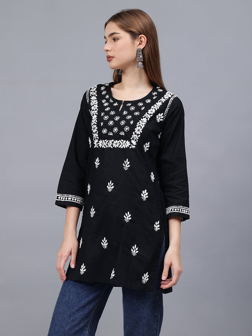 Seva Chikan Hand Embroidered Cotton Lucknowi Chikankari Top