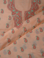 Load image into Gallery viewer, Seva Chikan Hand Embroidered Peach Cotton Lucknowi Chikankari Unstitched Suit Piece-SCL13106
