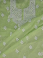 Load image into Gallery viewer, Seva Chikan Hand Embroidered Green Georgette Lucknowi Chikankari Unstitched Suit Piece-SCL13113
