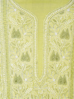 Load image into Gallery viewer, Seva Chikan Hand Embroidered Light Green Cotton Lucknowi Chikankari Unstitched Suit Piece-SCL1647
