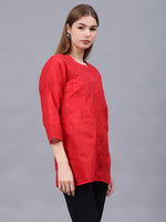 Load image into Gallery viewer, Seva Chikan Hand Embroidered Cotton Lucknowi Chikan Top
