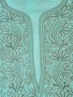 Load image into Gallery viewer, Seva Chikan Hand Embroidered Sea Green Cotton Lucknowi Chikankari Unstitched Suit Piece-SCL1688
