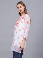 Load image into Gallery viewer, Seva Chikan Hand Embroidered Georgette Lucknowi Chikankari Top With Slip
