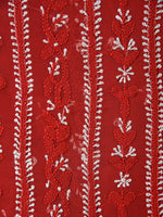 Load image into Gallery viewer, Seva Chikan Hand Embroidered Red Georgette Lucknowi Chikankari Unstitched Suit Piece-SCL1590
