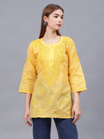 Load image into Gallery viewer, Seva Chikan Hand Embroidered Cotton Lucknowi Chikan Top
