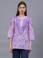 Load image into Gallery viewer, Seva Chikan Hand Embroidered Cotton Lucknowi Chikan Top
