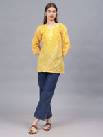 Load image into Gallery viewer, Seva Chikan Hand Embroidered Cotton Lucknowi Chikan Top
