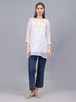 Load image into Gallery viewer, Seva Chikan Hand Embroidered Georgette Lucknowi Chikankari Top With Slip
