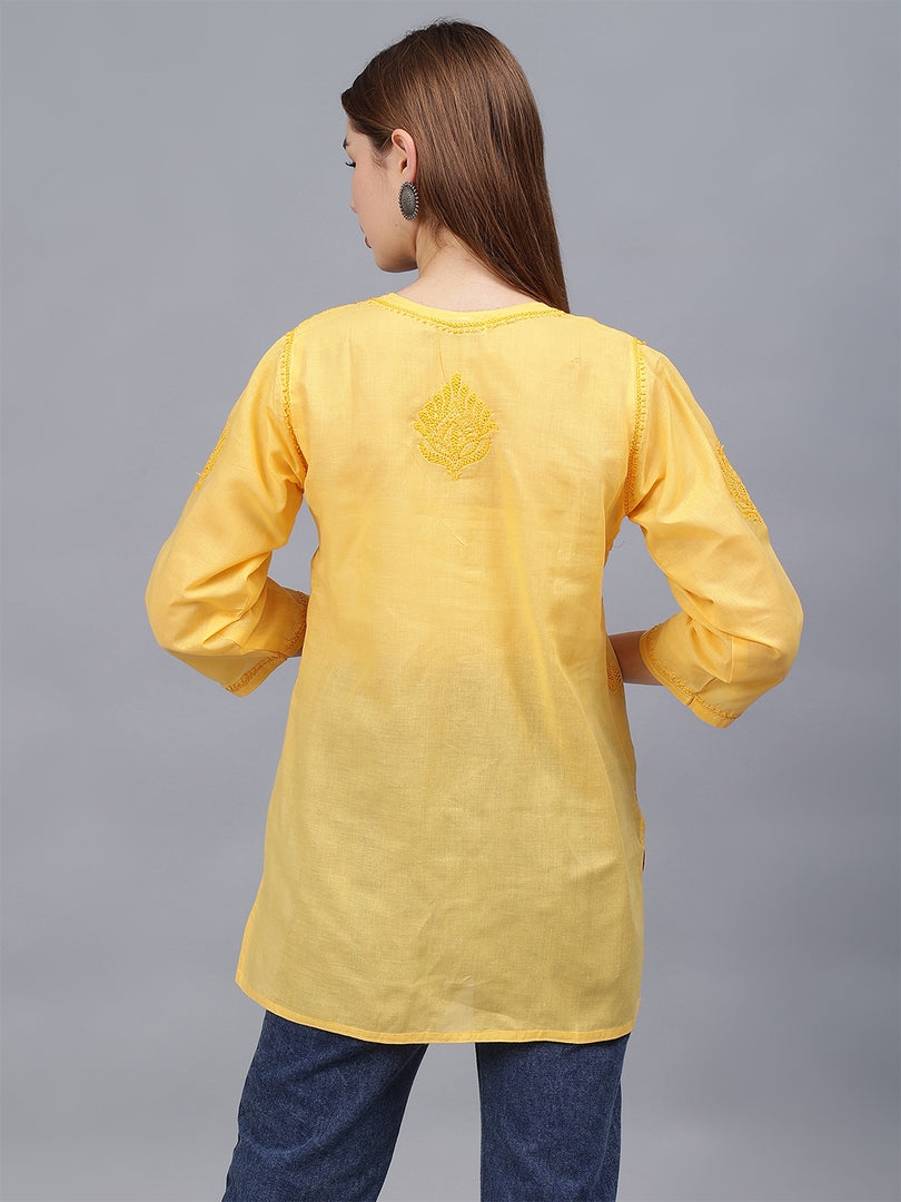 Seva Chikan Hand Embroidered Cotton Lucknowi Chikan Top