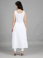Load image into Gallery viewer, Seva Chikan White Cotton Long A-Line Slip- SCL5001