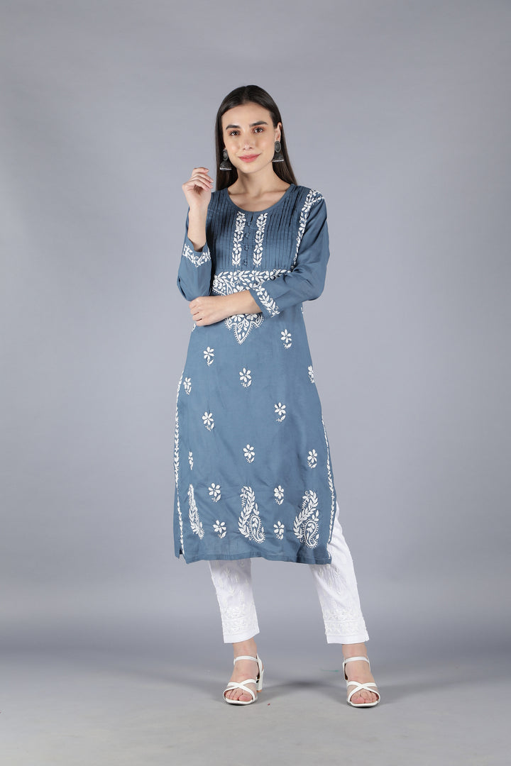 Seva Chikan Hand Embroidered Cotton Chikankari kurta