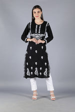 Load image into Gallery viewer, Seva Chikan Hand Embroidered Cotton Chikankari kurta
