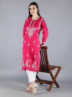 Load image into Gallery viewer, Seva Chikan Hand Embroidered Cotton Chikankari kurta
