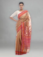 Load image into Gallery viewer, Seva Chikan Hand Embroidered Fawn Cotton Lucknowi Saree -SCL2492