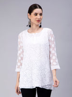 Load image into Gallery viewer, Seva Chikan Hand Embroidered Georgette Lucknowi Chikan Top With Slip