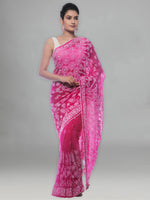 Load image into Gallery viewer, Seva Chikan Hand Embroidered Magenta Georgette Lucknowi Saree-SCL0413